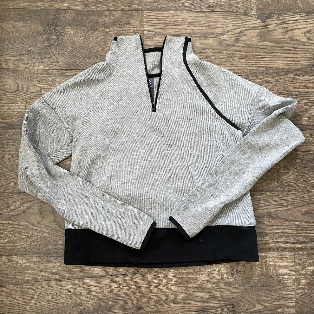 Color Blocked Athletic Quarter Zip Athleisure Running Walking Work Out Warm Up